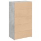 vidaXL Ντουλάπι Γκρι Σκυροδέματος 70x41x124 εκ. από Επεξεργασμένο Ξύλο