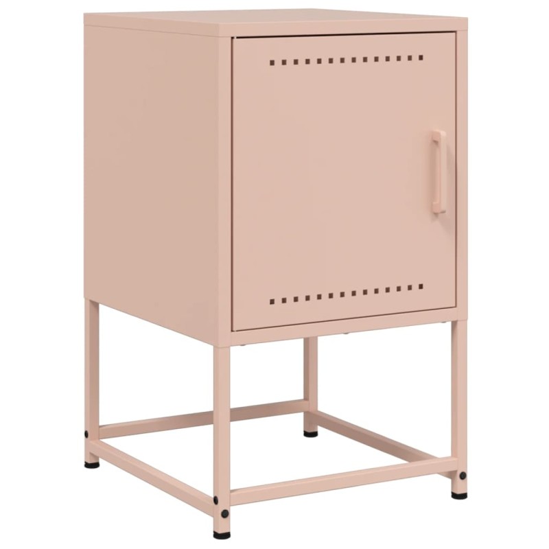 vidaXL Κομοδίνο Ροζ 36x39x60,5 εκ. από Χάλυβα