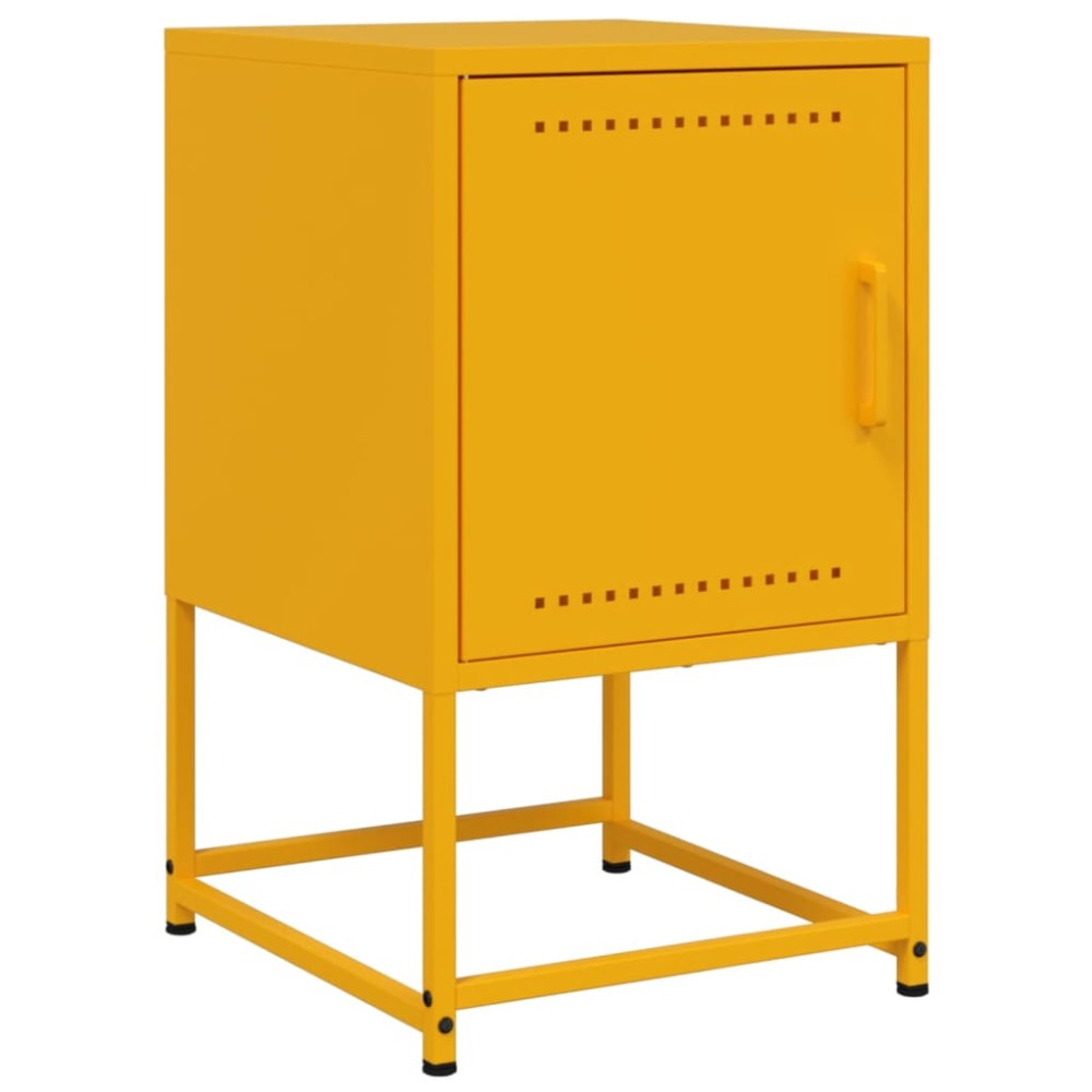 vidaXL Κομοδίνο Μουσταρδί 36x39x60,5 εκ. από Χάλυβα