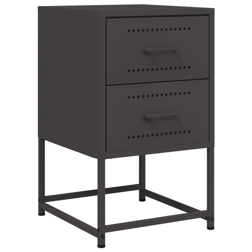 vidaXL Κομοδίνο Μαύρο 36 x 39 x 60,5 εκ. Ατσάλινο