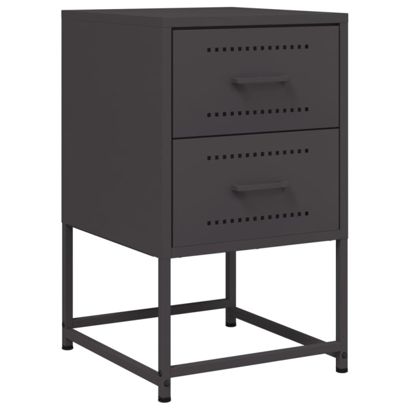 vidaXL Κομοδίνο Μαύρο 36 x 39 x 60,5 εκ. Ατσάλινο