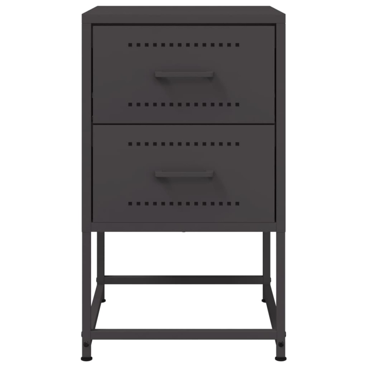 vidaXL Κομοδίνο Μαύρο 36 x 39 x 60,5 εκ. Ατσάλινο