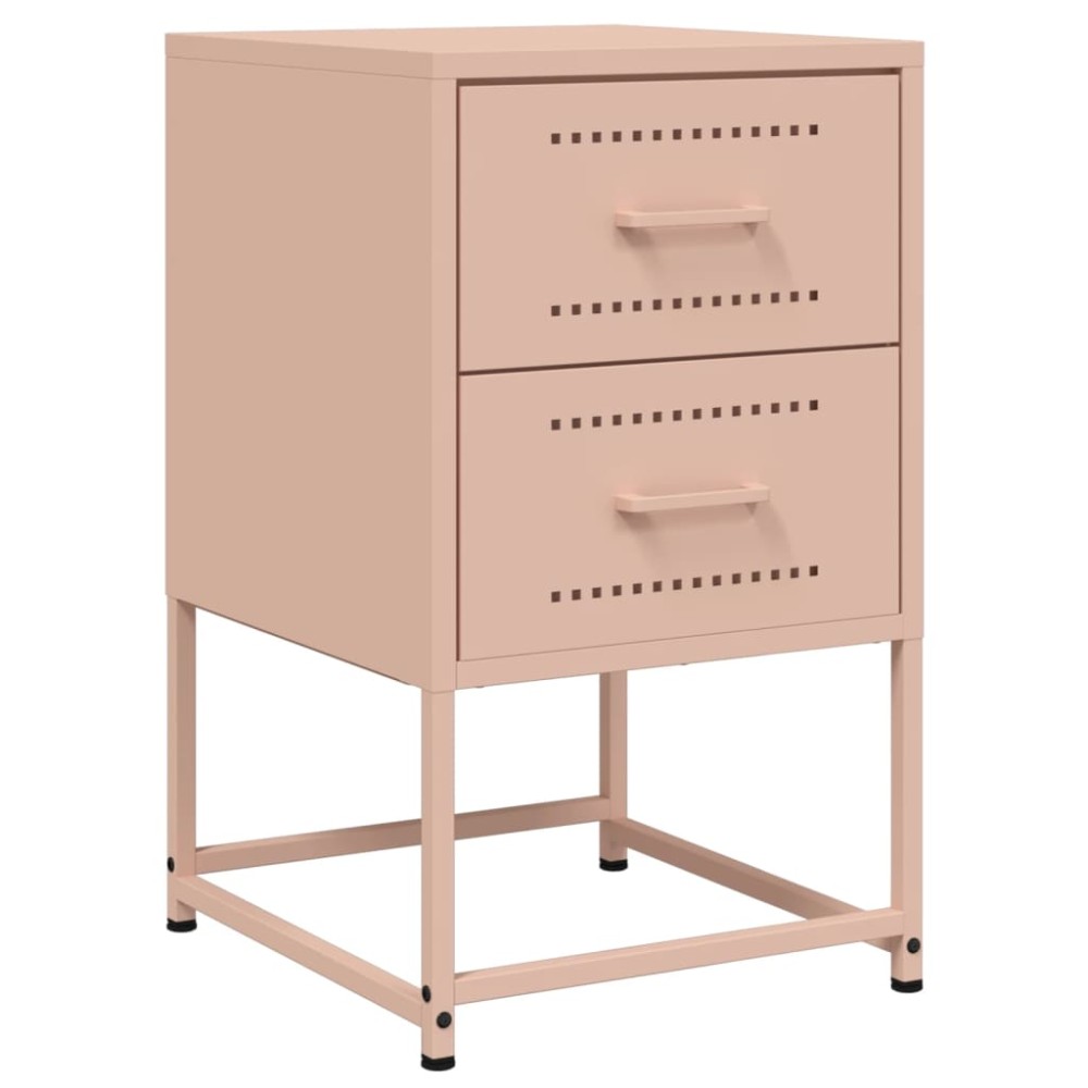 vidaXL Κομοδίνο Ροζ 36x39x60,5 εκ. από Χάλυβα