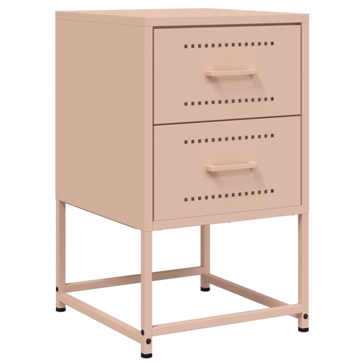vidaXL Κομοδίνο Ροζ 36x39x60,5 εκ. από Χάλυβα