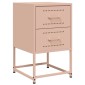 vidaXL Κομοδίνο Ροζ 36x39x60,5 εκ. από Χάλυβα