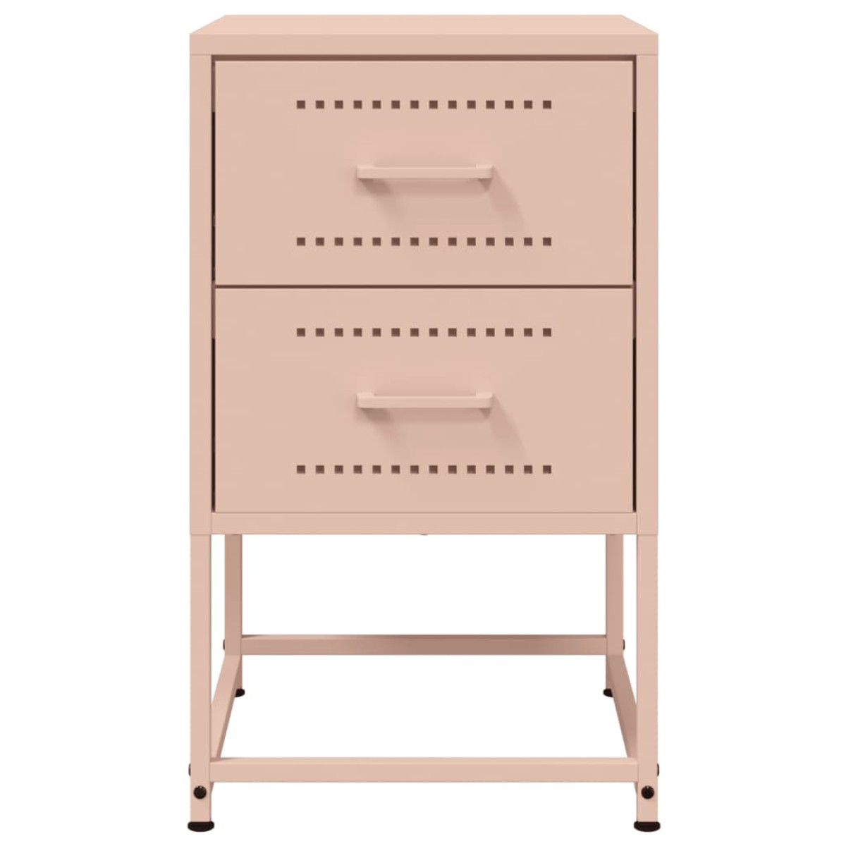 vidaXL Κομοδίνα 2 τεμ. Ροζ 36x39x60,5 εκ. από Χάλυβα