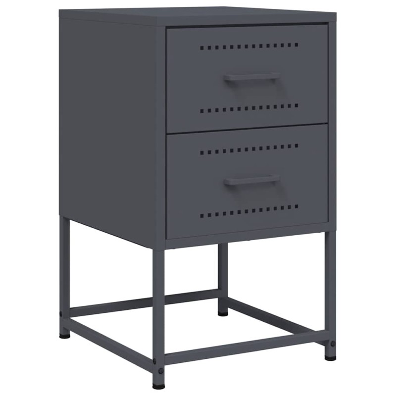 vidaXL Κομοδίνο Ανθρακί 36 x 39 x 60,5 εκ. Ατσάλινο