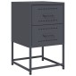 vidaXL Κομοδίνο Ανθρακί 36 x 39 x 60,5 εκ. Ατσάλινο