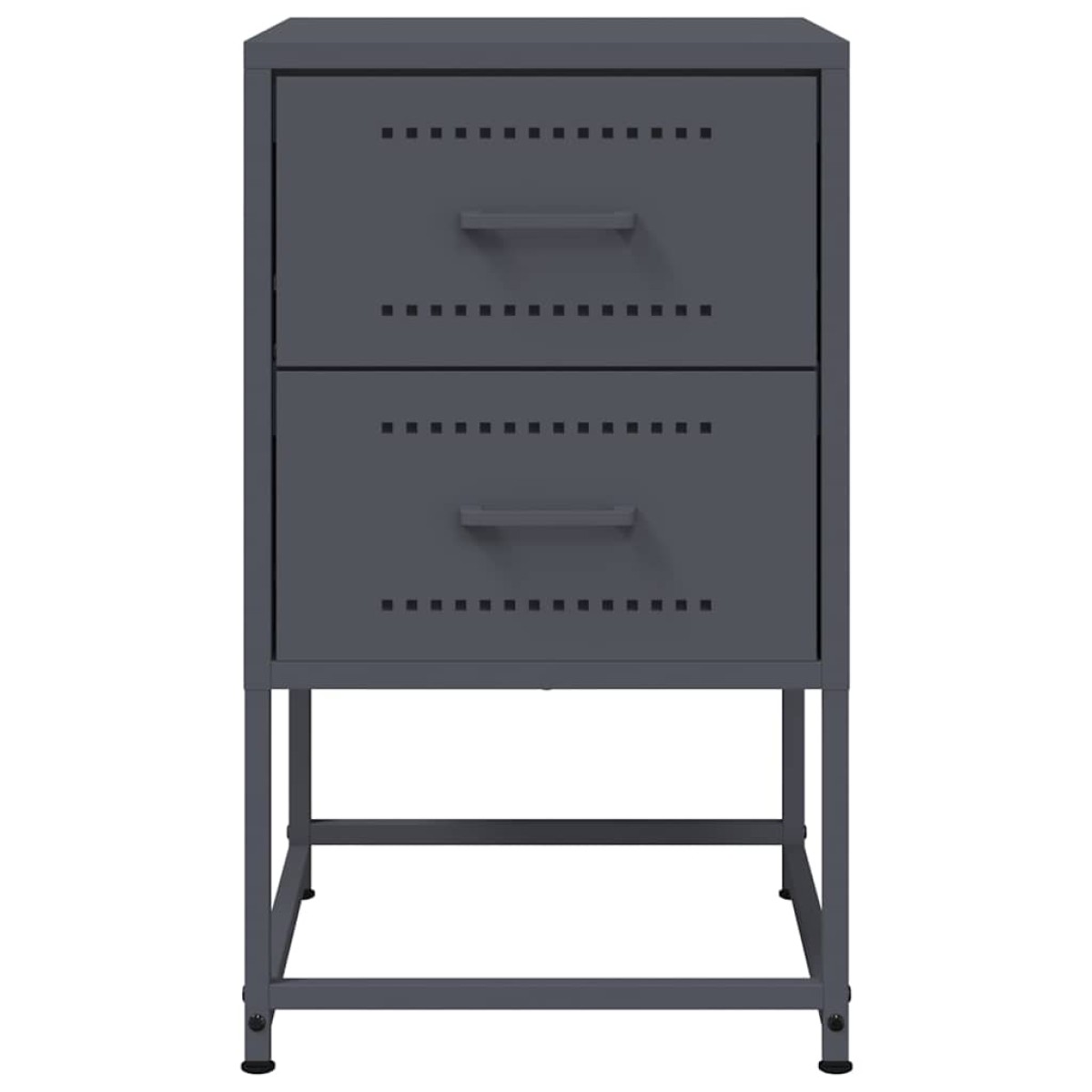 vidaXL Κομοδίνο Ανθρακί 36 x 39 x 60,5 εκ. Ατσάλινο