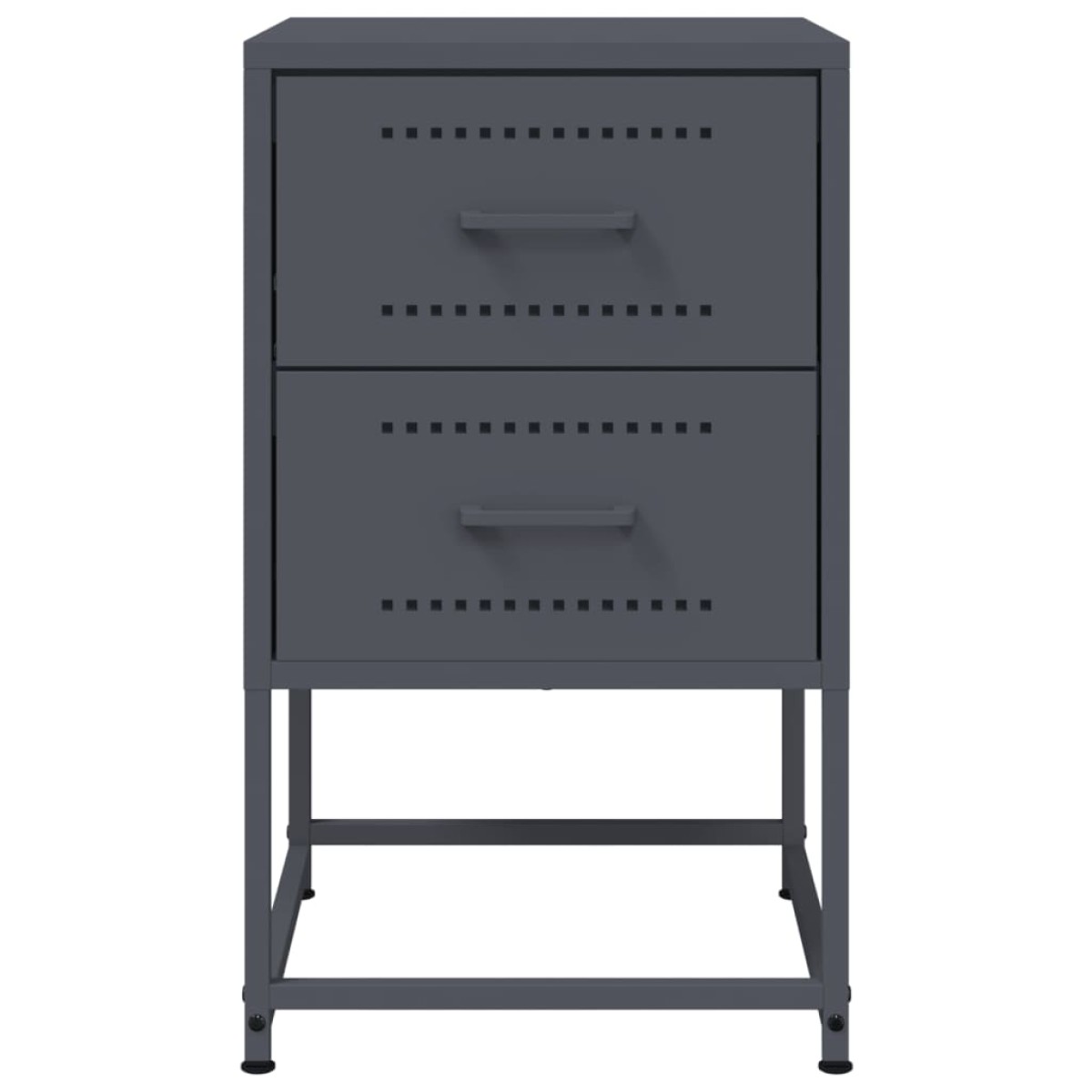 vidaXL Κομοδίνα 2 τεμ. Ανθρακί 36 x 39 x 60,5 εκ. Ατσάλινο