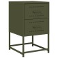 vidaXL Κομοδίνα 2 τεμ. Πράσινο Λαδί 36x39x60,5 εκ. από Χάλυβα