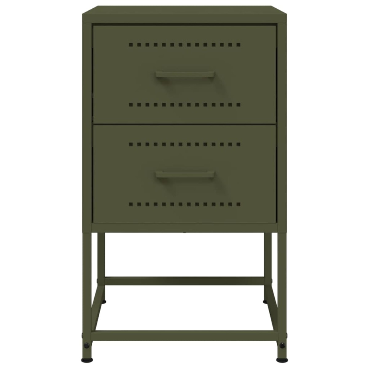 vidaXL Κομοδίνα 2 τεμ. Πράσινο Λαδί 36x39x60,5 εκ. από Χάλυβα