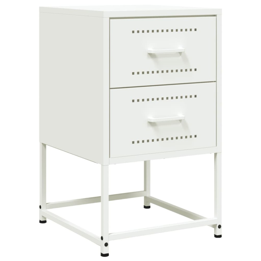 vidaXL Κομοδίνο Λευκό 36x39x60,5 εκ. από Χάλυβα