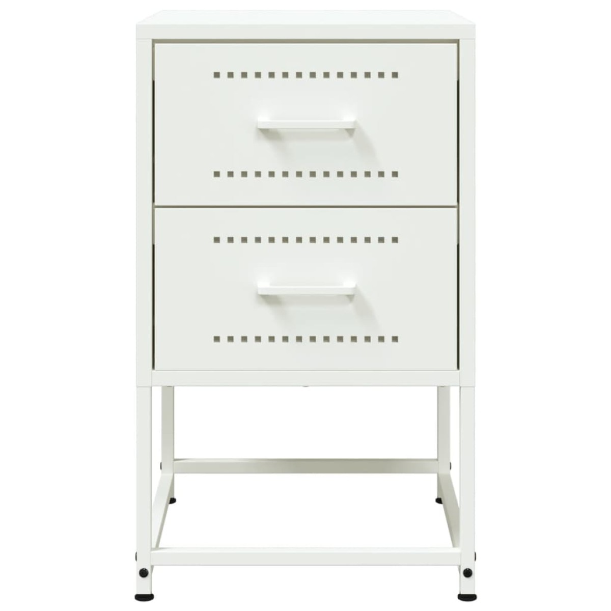 vidaXL Κομοδίνα 2 τεμ. Λευκό 36x39x60,5 εκ. από Χάλυβα