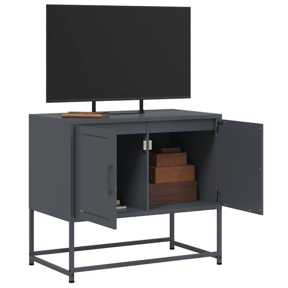 vidaXL Έπιπλο Τηλεόρασης Ανθρακί 68,5x39x60,5 εκ. από Χάλυβα
