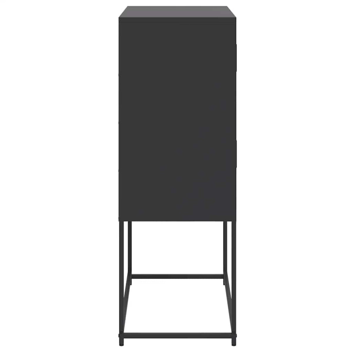 vidaXL Ψηλός Μπουφές Μαύρος 68,5 x 38,5 x 107 εκ. Ατσάλινος