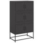 vidaXL Ντουλάπι Μαύρη 68,5x38,5x123,5 εκ. από Ατσάλι