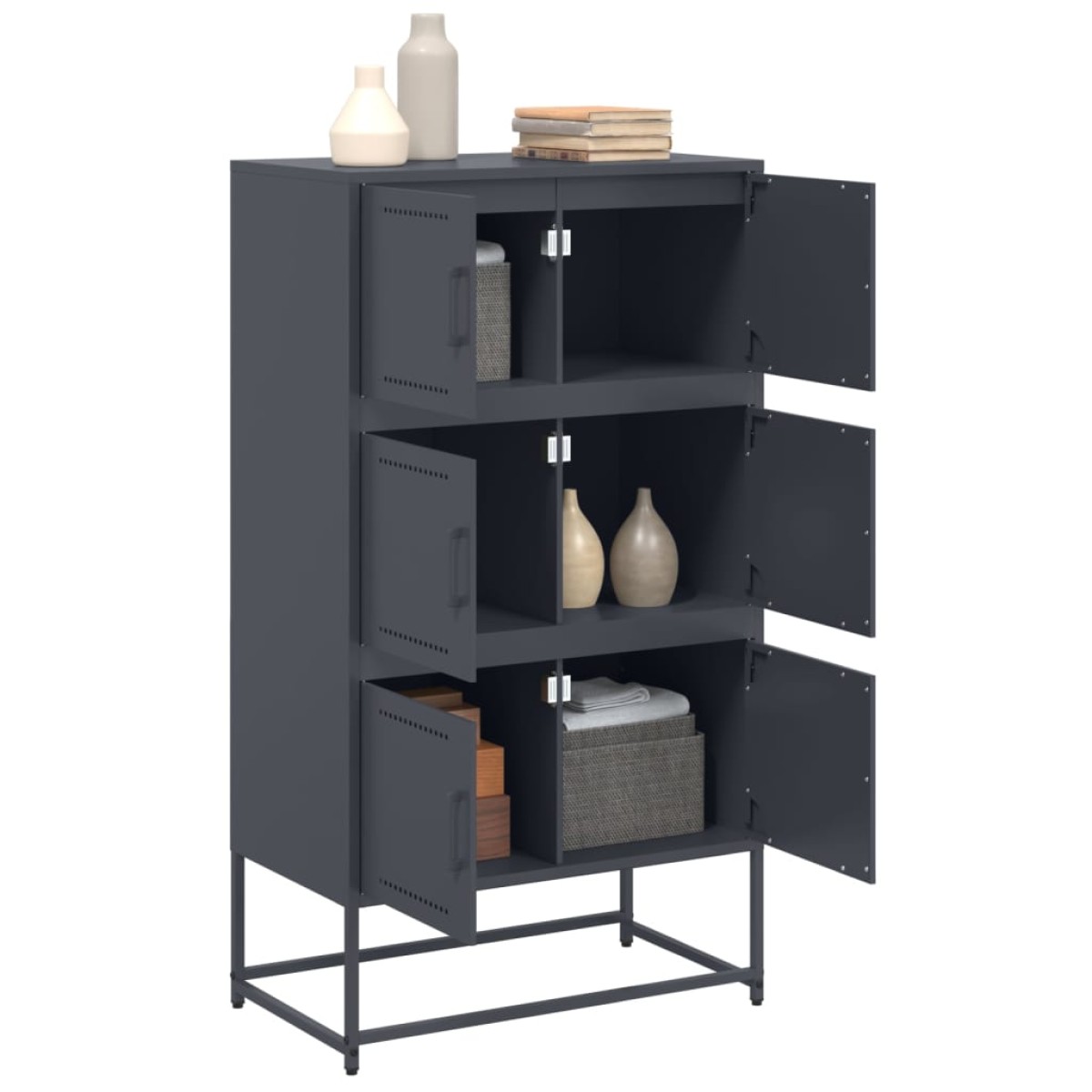 vidaXL Ντουλάπι Ανθρακί 68,5x38,5x123,5 εκ. από Ατσάλι