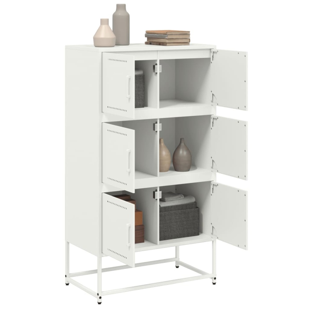 vidaXL Ντουλάπι Λευκό 68,5x38,5x123,5 εκ. από Ατσάλι