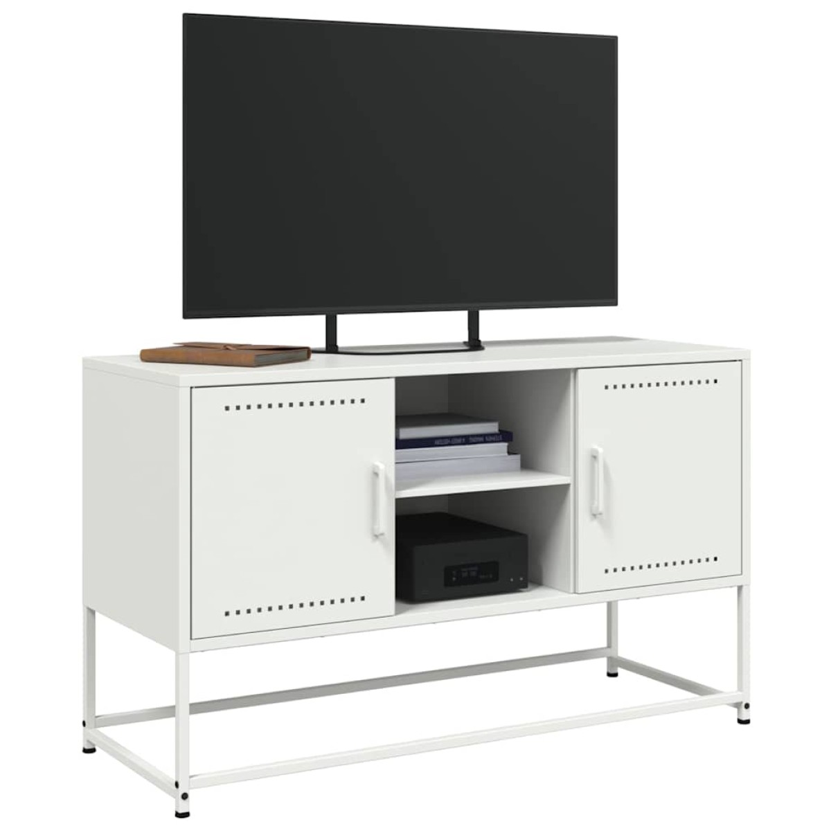 vidaXL Έπιπλο Τηλεόρασης Λευκό 100,5x39x60,5 εκ. από Ατσάλι