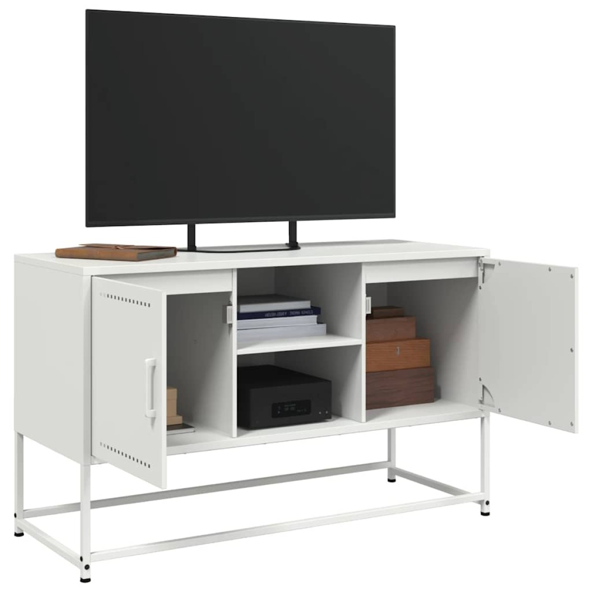 vidaXL Έπιπλο Τηλεόρασης Λευκό 100,5x39x60,5 εκ. από Ατσάλι