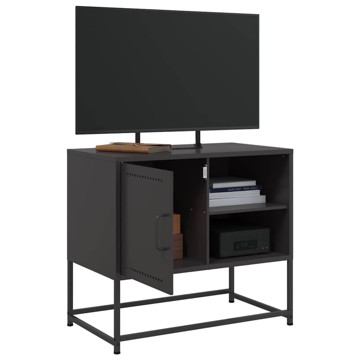 vidaXL Έπιπλο Τηλεόρασης Μαύρο 68,5x39x60,5 εκ. Ατσάλινο