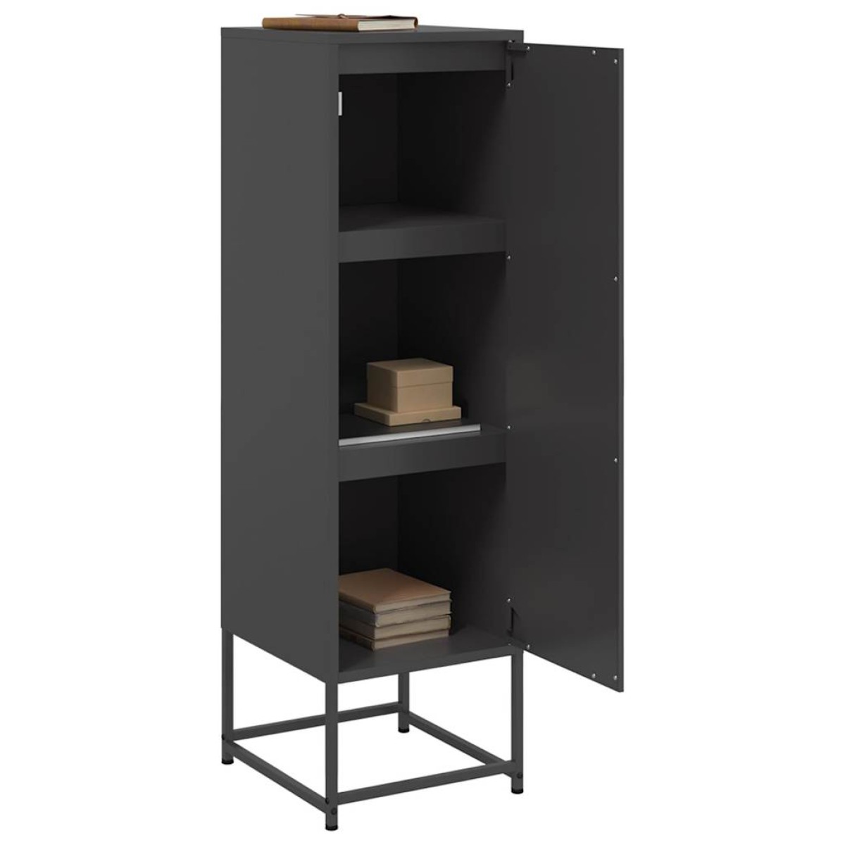 vidaXL Μπουφές Μαύρος 36x39x123 εκ. από Ατσάλι