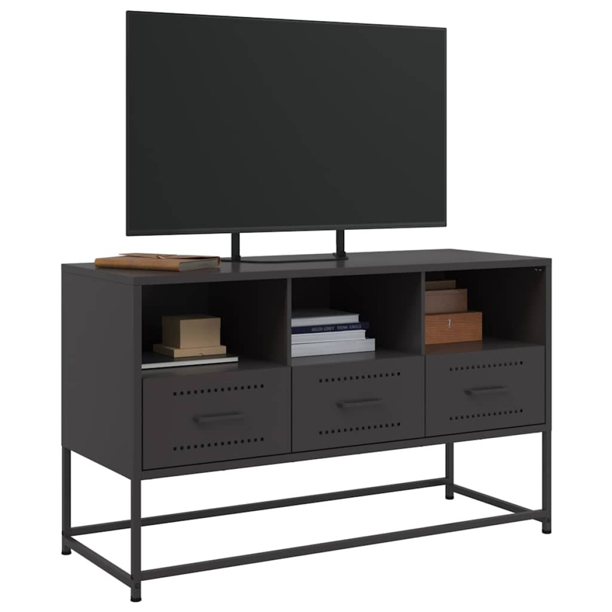 vidaXL Έπιπλο Τηλεόρασης Μαύρο 100,5x39x60,5 εκ. Ατσάλινο