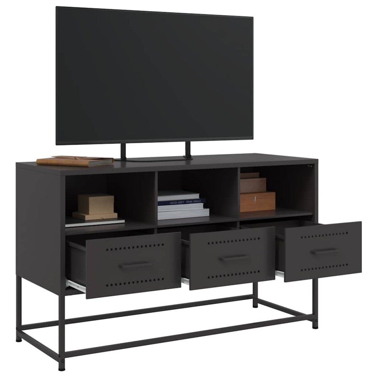 vidaXL Έπιπλο Τηλεόρασης Μαύρο 100,5x39x60,5 εκ. Ατσάλινο