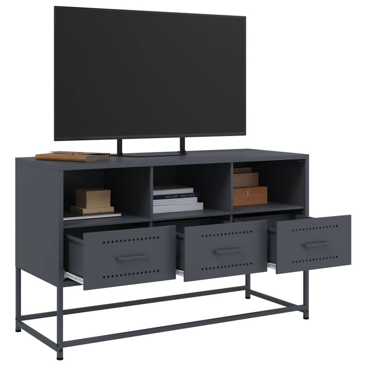 vidaXL Έπιπλο Τηλεόρασης Ανθρακί 100,5x39x60,5 εκ. από Ατσάλι