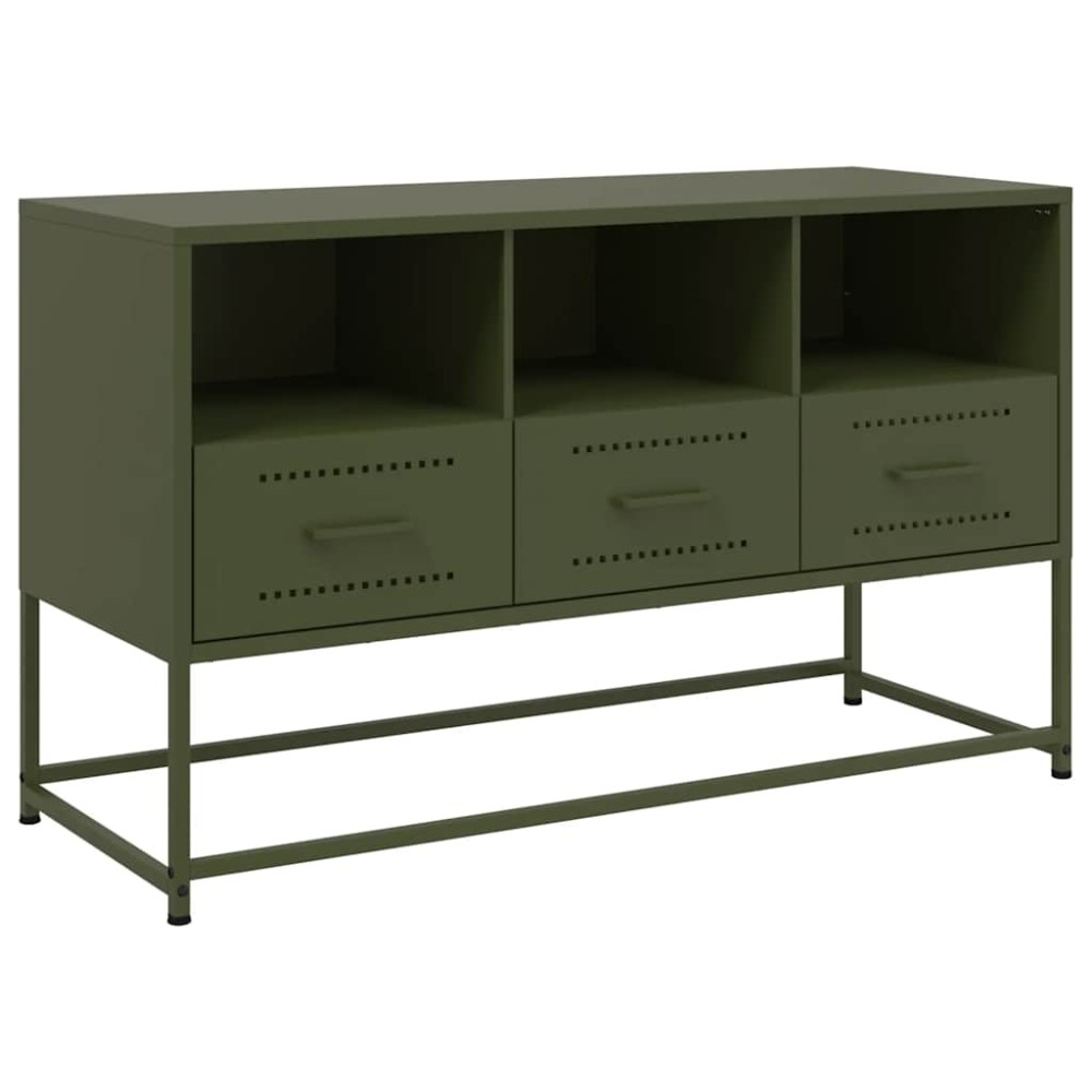 vidaXL Έπιπλο Τηλεόρασης Πράσινο Λαδί 100,5x39x60,5 εκ. από Ατσάλι
