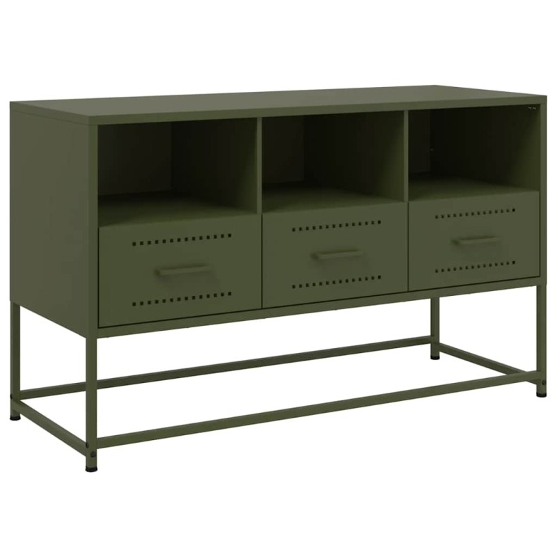 vidaXL Έπιπλο Τηλεόρασης Πράσινο Λαδί 100,5x39x60,5 εκ. από Ατσάλι