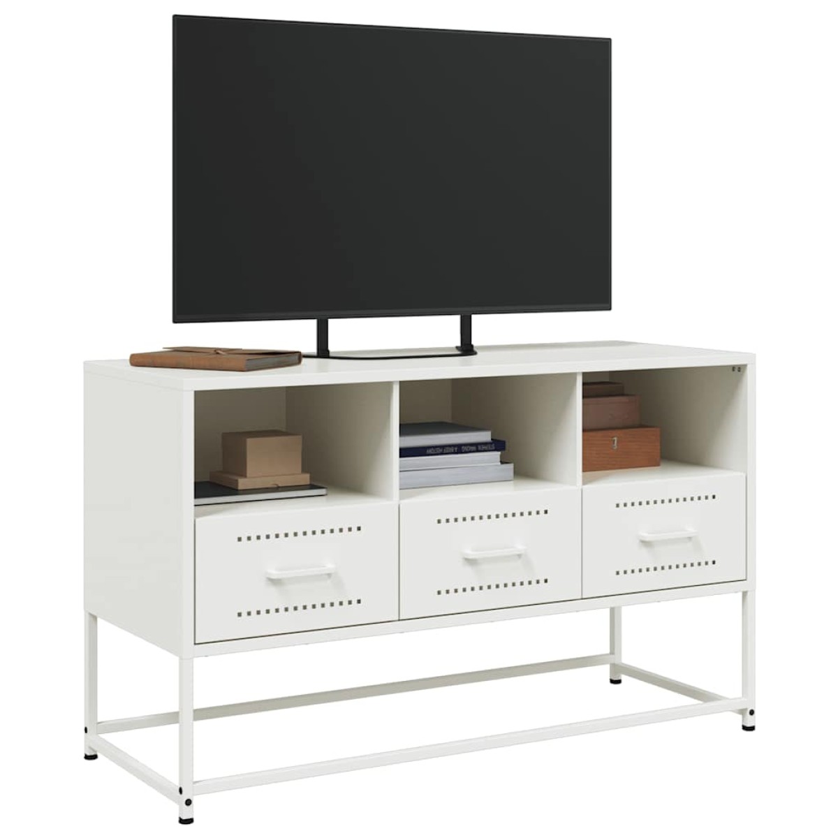 vidaXL Έπιπλο Τηλεόρασης Λευκό 100,5x39x60,5 εκ. από Ατσάλι