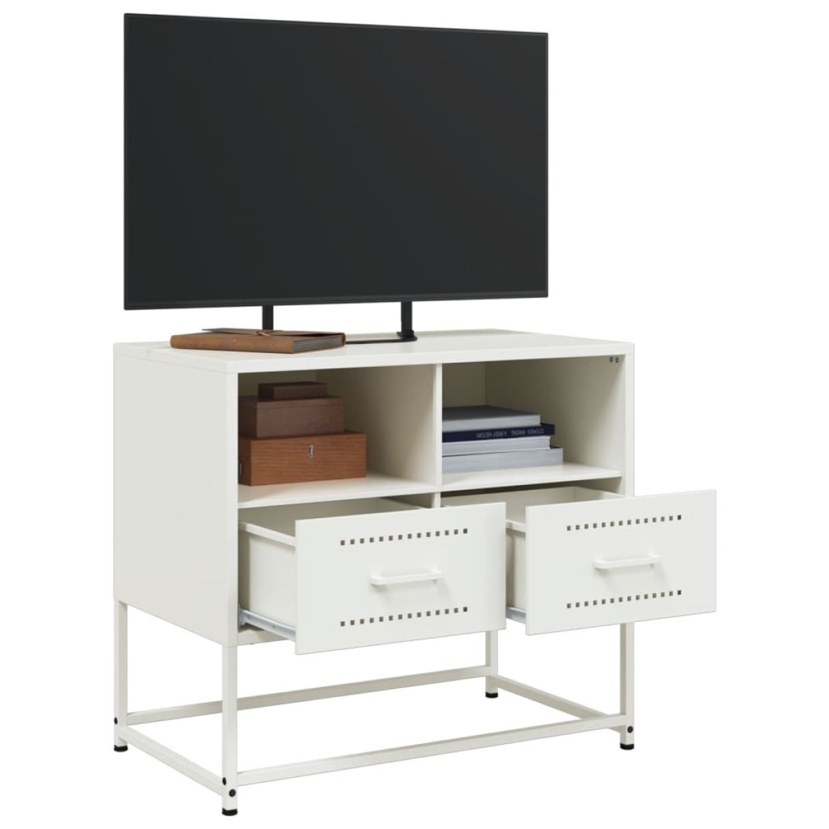 vidaXL Έπιπλο Τηλεόρασης Λευκό 68x39x60,5 εκ. από Χάλυβα