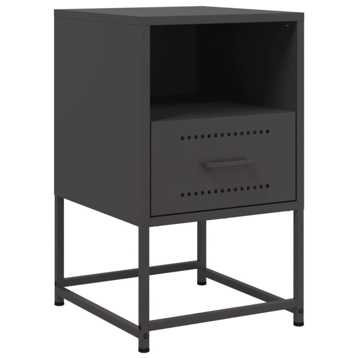 vidaXL Κομοδίνα 2 τεμ. Μαύρα 36x39x60,5 εκ. Χάλυβα