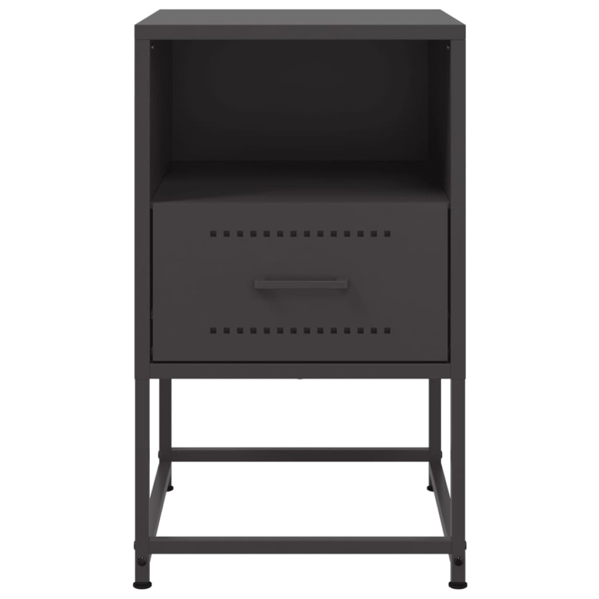 vidaXL Κομοδίνα 2 τεμ. Μαύρα 36x39x60,5 εκ. Χάλυβα
