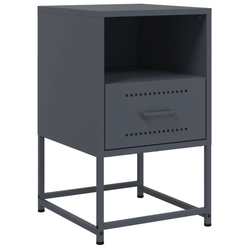 vidaXL Κομοδίνο Ανθρακί 36 x 39 x 60,5 εκ. Ατσάλινο