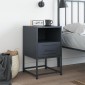 vidaXL Κομοδίνο Ανθρακί 36 x 39 x 60,5 εκ. Ατσάλινο