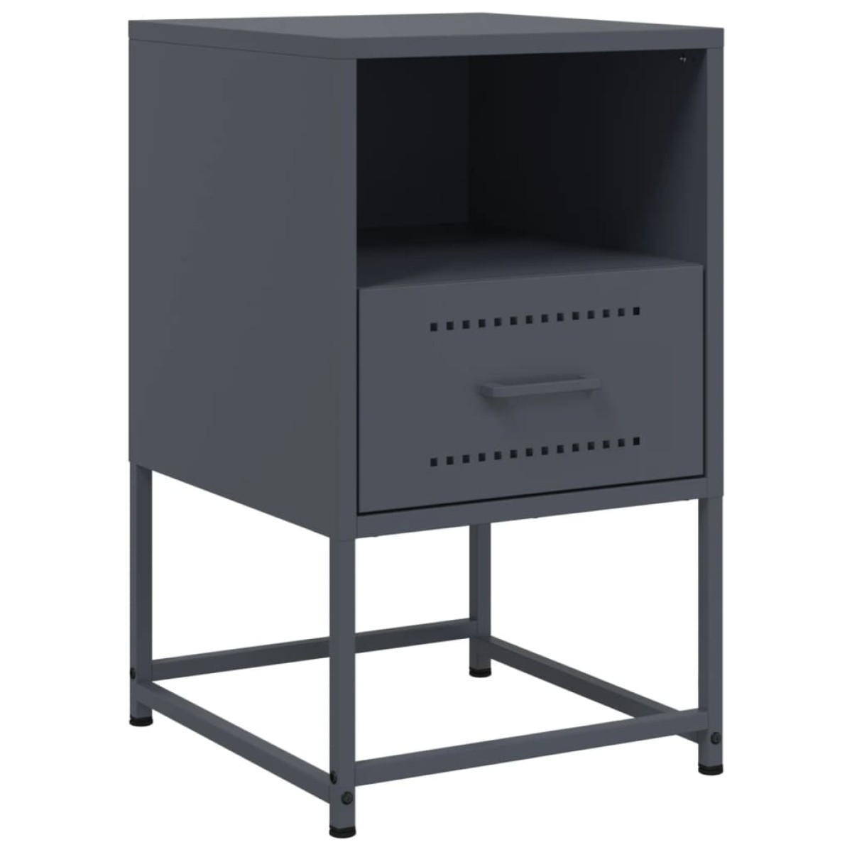 vidaXL Κομοδίνα 2 τεμ. Ανθρακί 36 x 39 x 60,5 εκ. Ατσάλινο