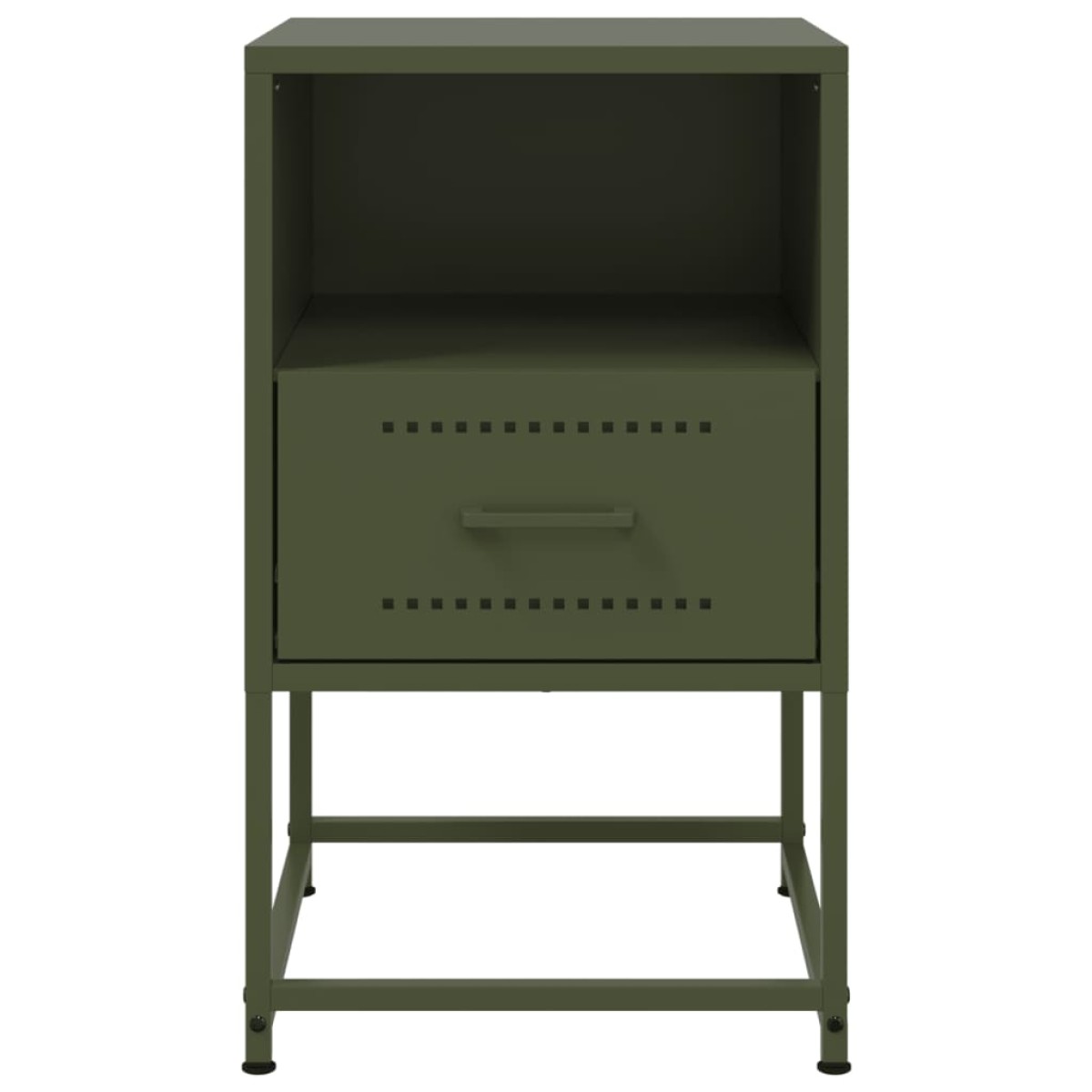 vidaXL Κομοδίνα 2 τεμ. Πράσινο Λαδί 36x39x60,5 εκ. από Χάλυβα