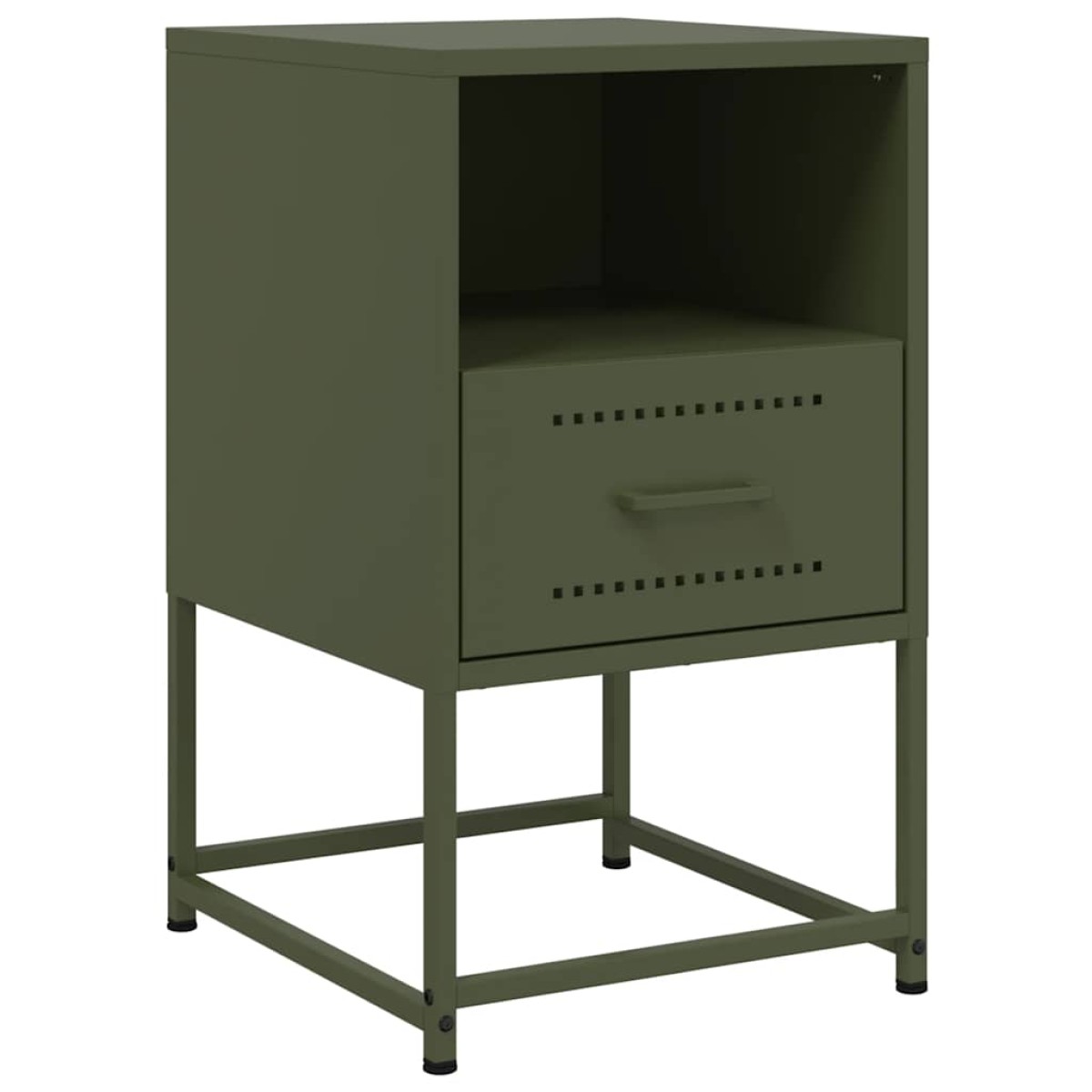 vidaXL Κομοδίνα 2 τεμ. Πράσινο Λαδί 36x39x60,5 εκ. από Χάλυβα