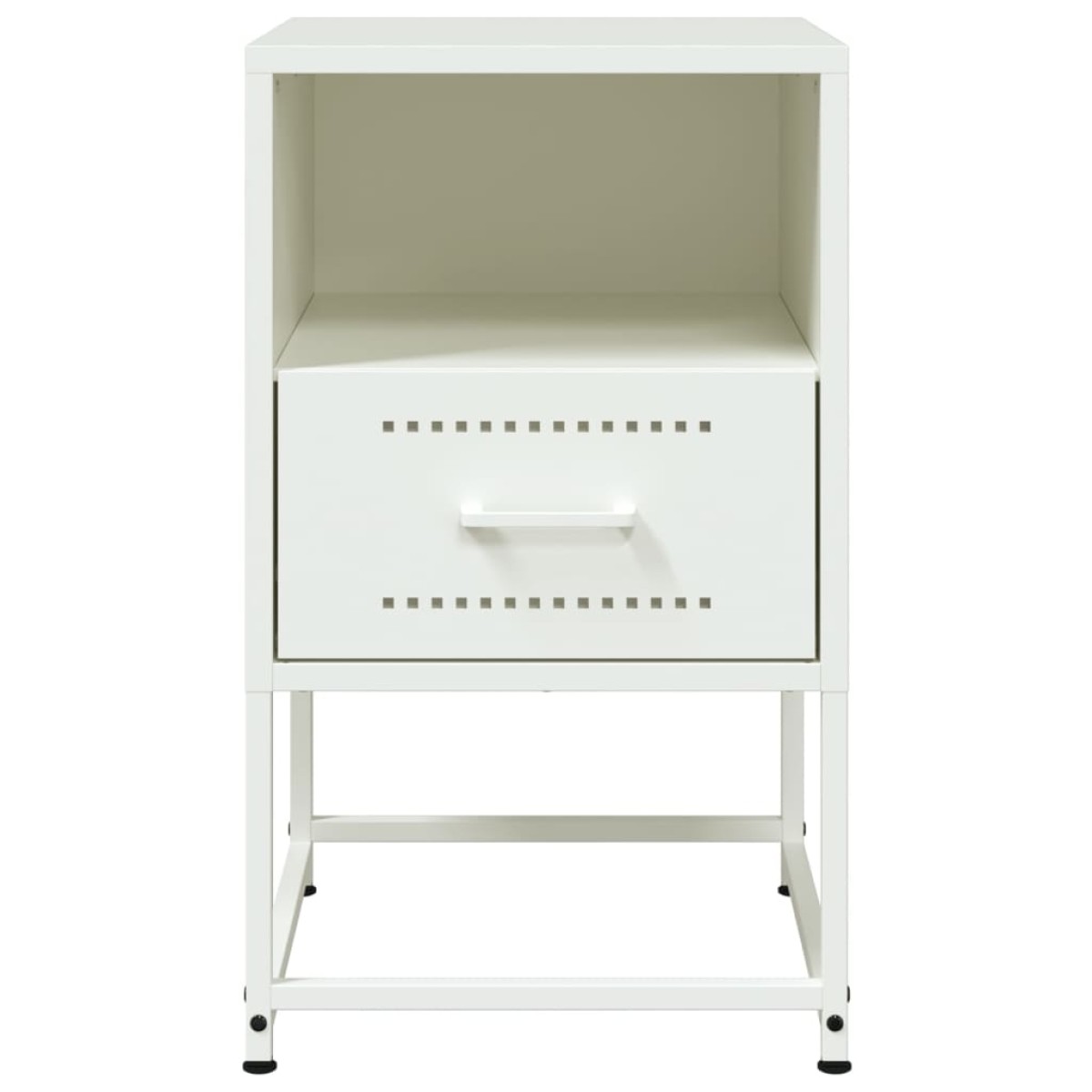vidaXL Κομοδίνο Λευκό 36x39x60,5 εκ. από Χάλυβα