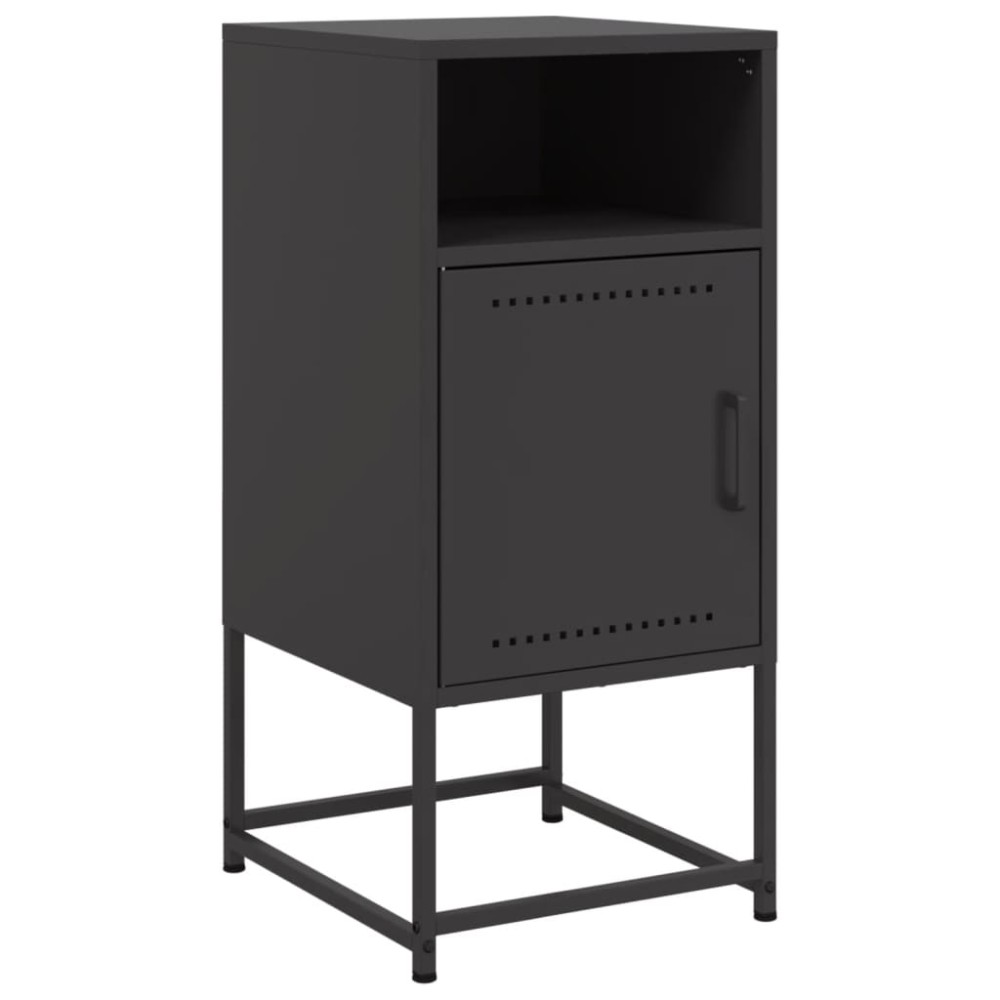 vidaXL Κομοδίνο Μαύρο 36x39x78 εκ. από Χάλυβα