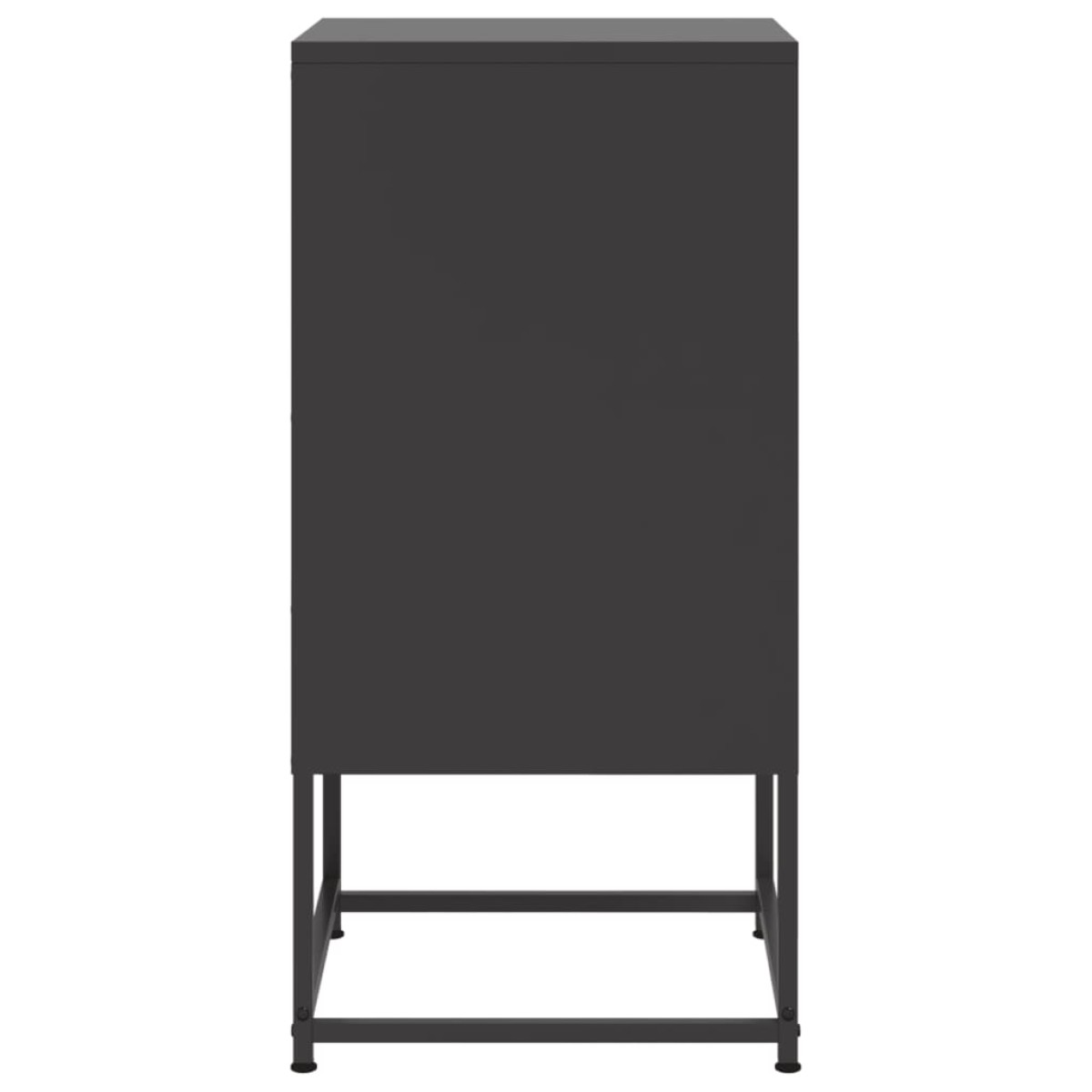 vidaXL Κομοδίνο Μαύρο 36x39x78 εκ. από Χάλυβα