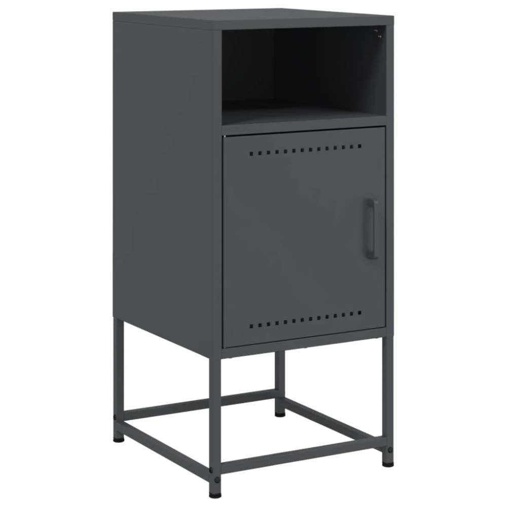vidaXL Κομοδίνο Ανθρακί 36x39x78 εκ. από Χάλυβα
