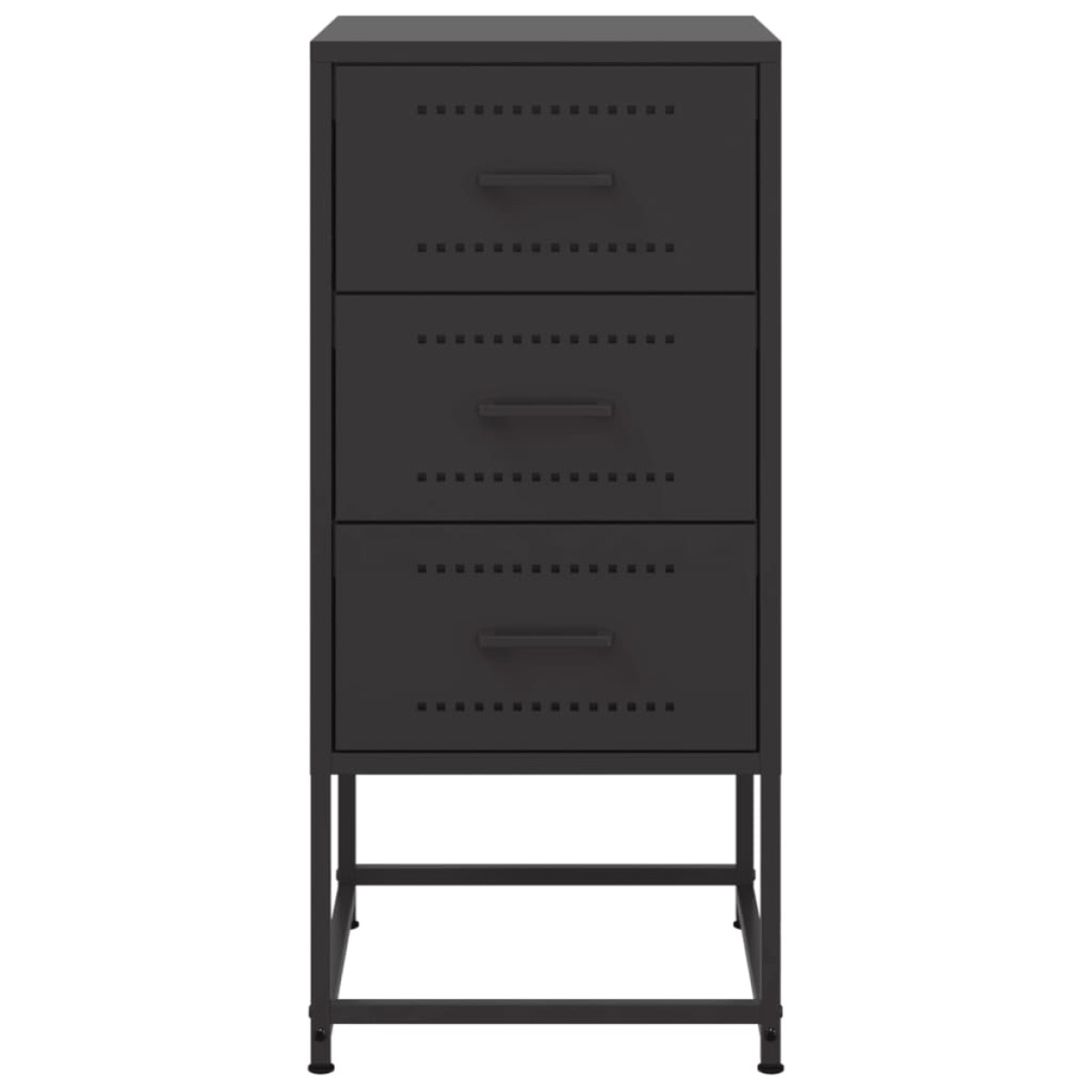 vidaXL Κομοδίνο Μαύρο 36x39x78 εκ. από Χάλυβα