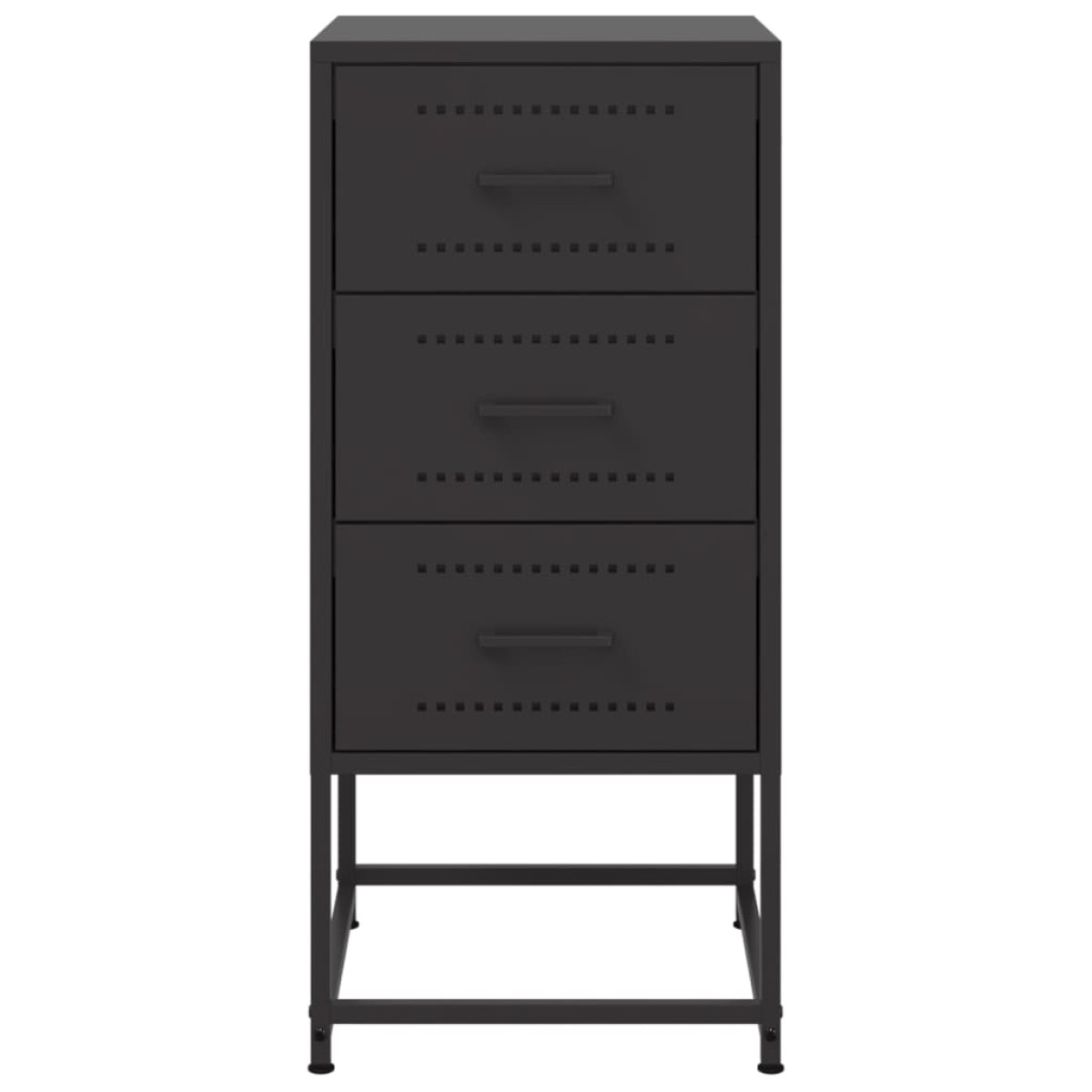 vidaXL Κομοδίνα 2 τεμ. Μαύρα 36x39x78 εκ. Χάλυβα