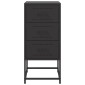 vidaXL Κομοδίνα 2 τεμ. Μαύρα 36x39x78 εκ. Χάλυβα