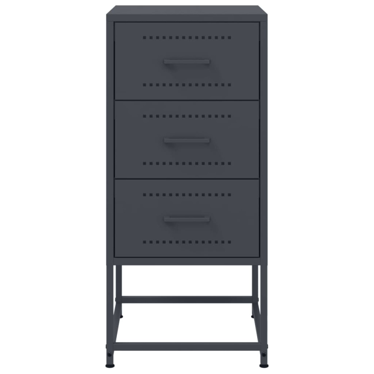 vidaXL Κομοδίνα 2 τεμ. Ανθρακί 36x39x78 εκ. από Χάλυβα