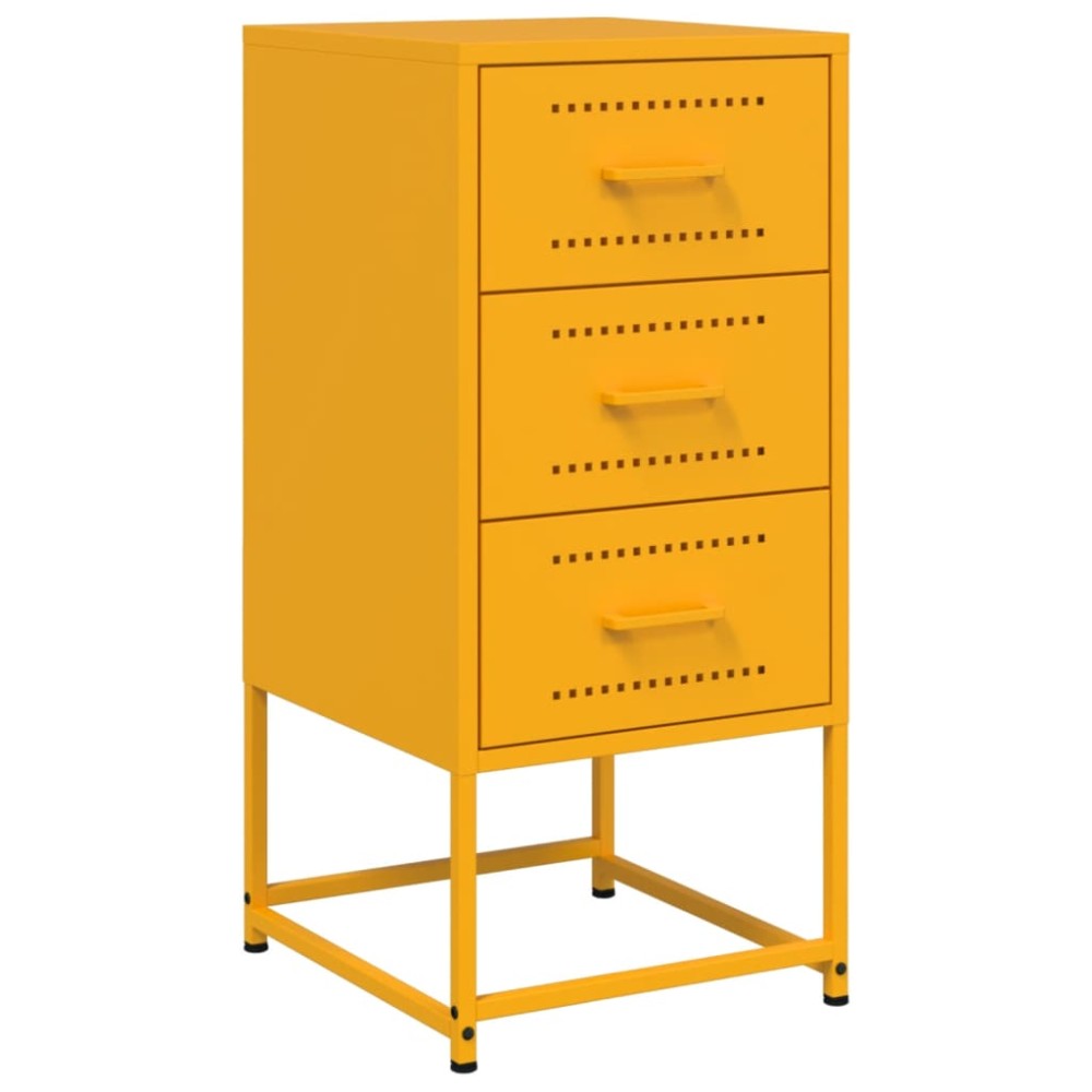 vidaXL Κομοδίνο Μουσταρδί 36x39x78 εκ. από Χάλυβα